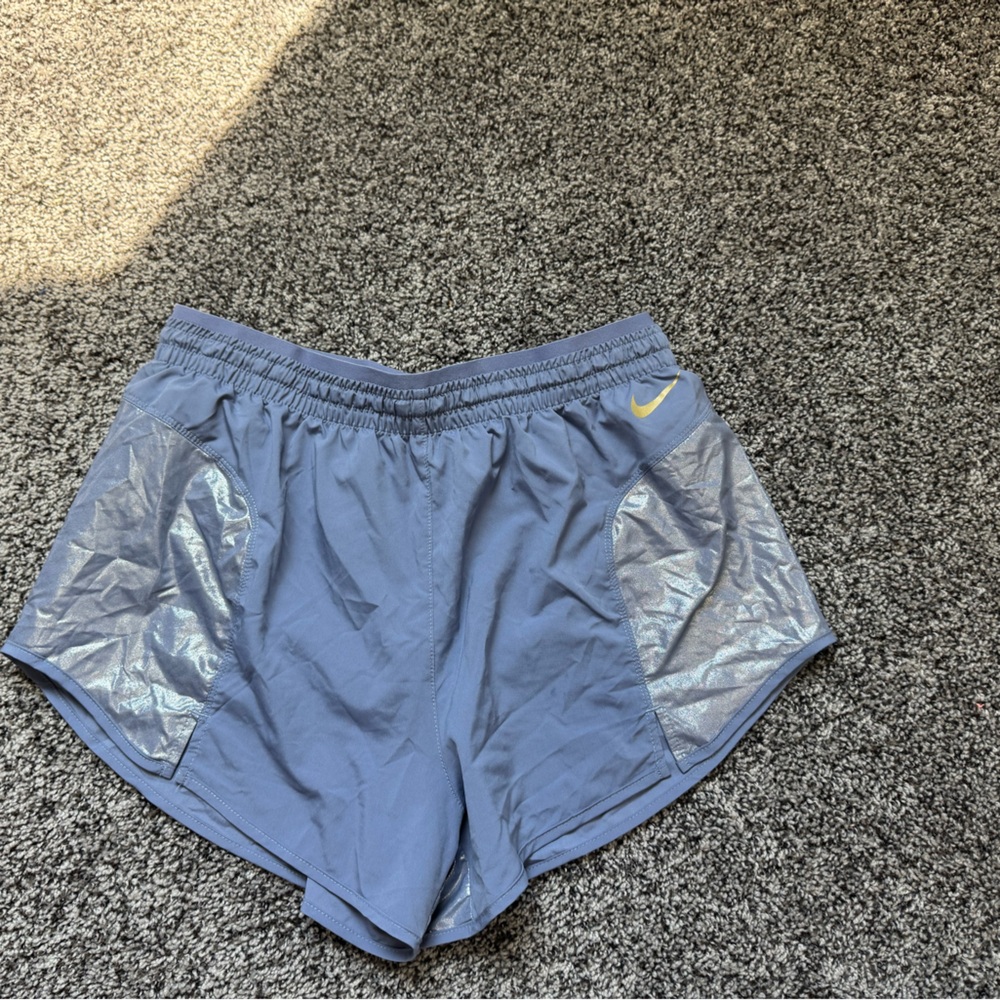 Nike Blue and Silver Running Shorts